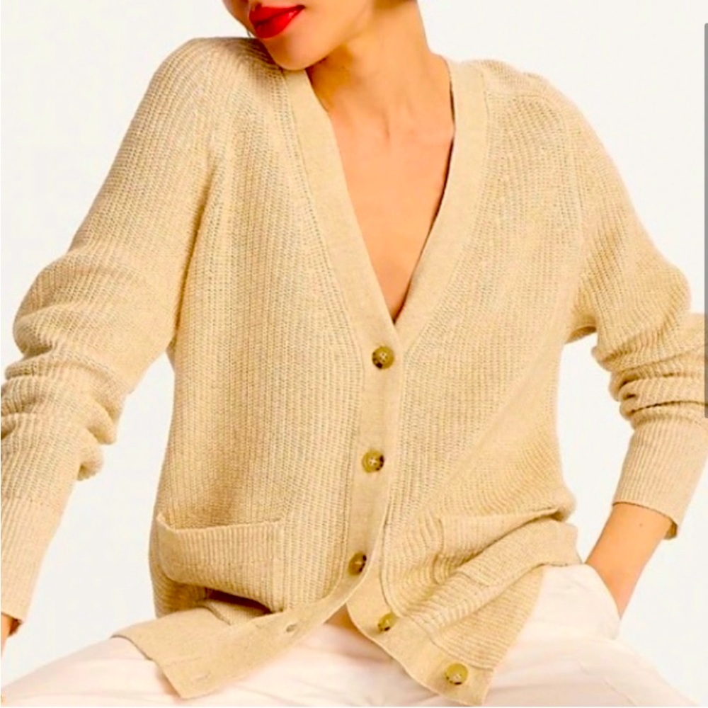 J.Crew Relaxed cotton linen cardigan